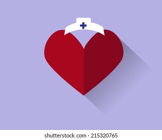 nurse with long shadow heart