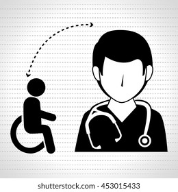nurse man and disabilit isolated icon design, vector illustration  graphic 