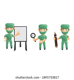 Nurse Man hospital character clothes healthcare mascot Set