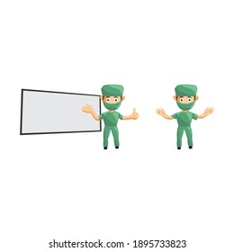 Nurse Man hospital character clothes healthcare mascot Set