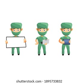 Nurse Man hospital character clothes healthcare mascot Set