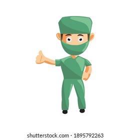 Nurse Man hospital character clothes healthcare mascot pointing