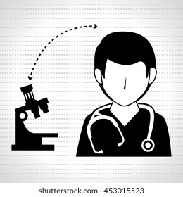 nurse man and microscope isolated icon design, vector illustration  graphic 