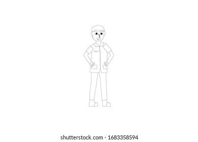 Ilustración de esquema de vectores de profesión de enfermera