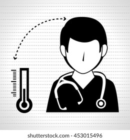 nurse man and thermometer isolated icon design, vector illustration  graphic 