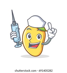 Nurse mango character cartoon mascot vector illustration