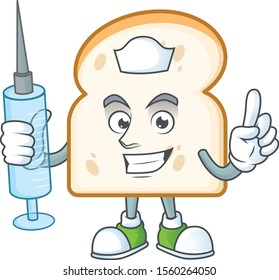 Nurse mascot in the slice white bread