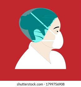 nurse with mask and cap
