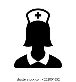 Nurse or medical assistant nurse flat vector icon for apps and websites