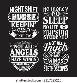Nurse Medical doctor sayings bundle design vector.