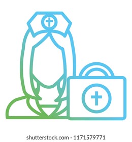 nurse with medical kit character