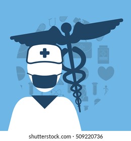 nurse medical service icon vector illustration graphic design