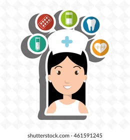 nurse medical uniform woman graphic vector illustration