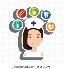 nurse medical uniform woman graphic vector illustration