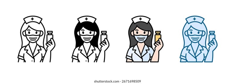 Nurse Medicine Icon Set Multiple Style Collection