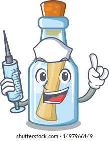 Nurse message in bottle on the cartoon