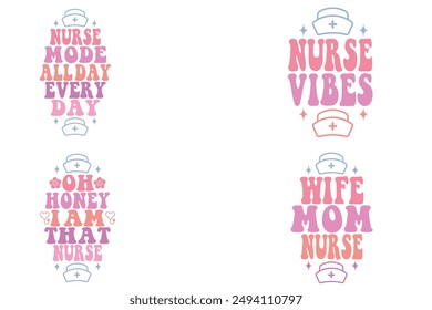 Nurse mode all day every day, nurse vibes, oh honey I am that nurse, wife mom Nurse Keychain Templates designs