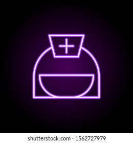 Nurse neon icon. Simple thin line, outline vector of medical icons for ui and ux, website or mobile application