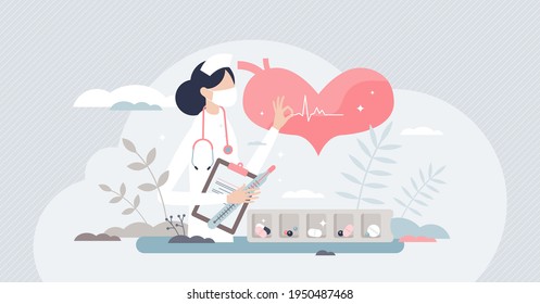 Nurse occupation as hospital specialist and assistance tiny person concept. Clinic doctor job and professional pharmacy staff vector illustration. Ambulance medic work and healthcare patient treatment