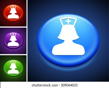 Nurse on Blue Round Button