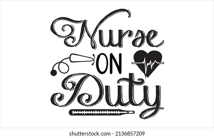  Nurse on duty -  Vector vintage illustration.