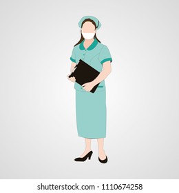 nurse on the Gray background