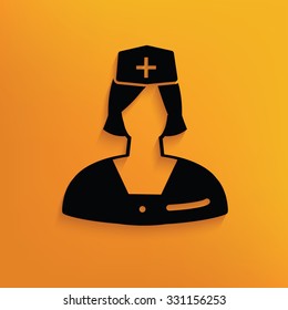 Nurse on yellow background,clean vector