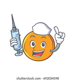 Nurse orange fruit cartoon character