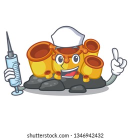 Nurse orange sponge coral isolated with cartoon