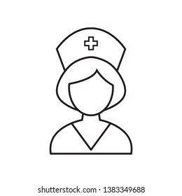 Nurse outline icon vector illustration.