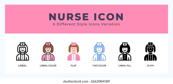 Nurse pack of icons. vector illustration.
