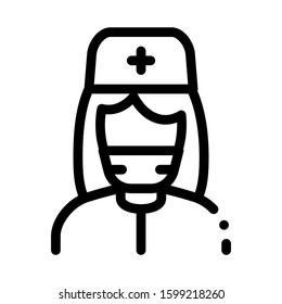 Nurse Paramedic Icon Vector. Outline Nurse Paramedic Sign. Isolated Contour Symbol Illustration