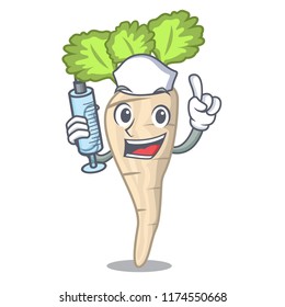 Nurse parsnip isolated on the cartoon style