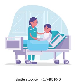 Nurse Patient Doctor Takes Care Patient Stock Vector (Royalty Free ...