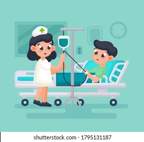 Nurse Patient Doctor Takes Care Patient Stock Vector (Royalty Free ...