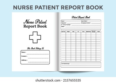 Nurse Patient Report Notebook Interior. Daily Medical Information Checker And Patient Medicine Tracker Interior. Interior Of A Log Book. Nurse Patient Report And Health Condition Notebook Template.