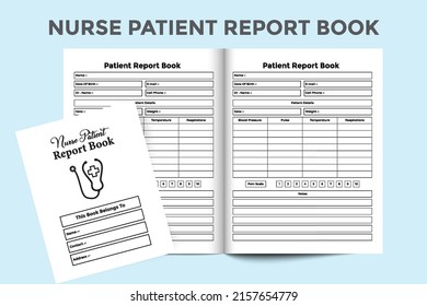 Nurse patient tracker journal interior. Nurse medical information tracker and medicine notebook interior. Interior of a logbook. Daily patient health condition checker template.