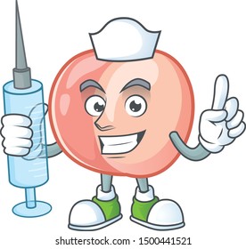 Nurse peach character mascot for cute emoticon