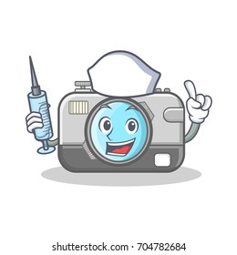 Nurse photo camera character cartoon