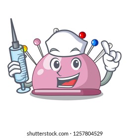 Nurse pincushion with a character needles icon