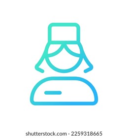 Nurse Pixel perfekte Farbverlauf-Linear-Icon. Professioneller Assistent Erste Hilfe. Frauenarzt. Zeilennutzer-Schnittstellensymbol Modernes Piktogramm. einzelne Vektorgrafik