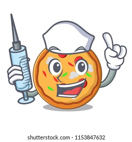 Nurse pizza character cartoon style