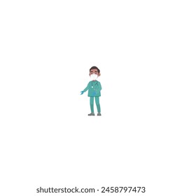 nurse pose in green clothes health