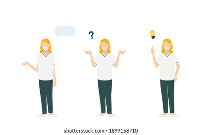 Nurse pose illustration, 3 sets