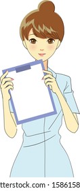 Nurse pose illustration of woman during work