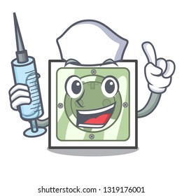 Nurse power socket attached the mascot wall