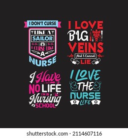 Nurse practitioner quotes design bundle , nurses saying design vector.