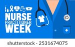 Nurse Practitioner Week or NP Week background or banner design template is observed every year in November. Holiday concept. Template for card, poster, placard, template.