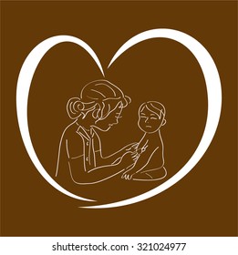 The nurse with a prick, the children's doctor, treatment of the child, vaccination of children, an icon of the doctor, the nurse with a syringe, a pediator puts a prick, 
