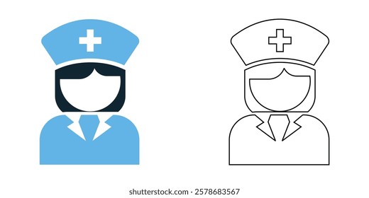 nurse profession icon vector, healthcare, hospitals, clinics, and medical service pictogram symbol ui and ux design, glyphs and stroke line